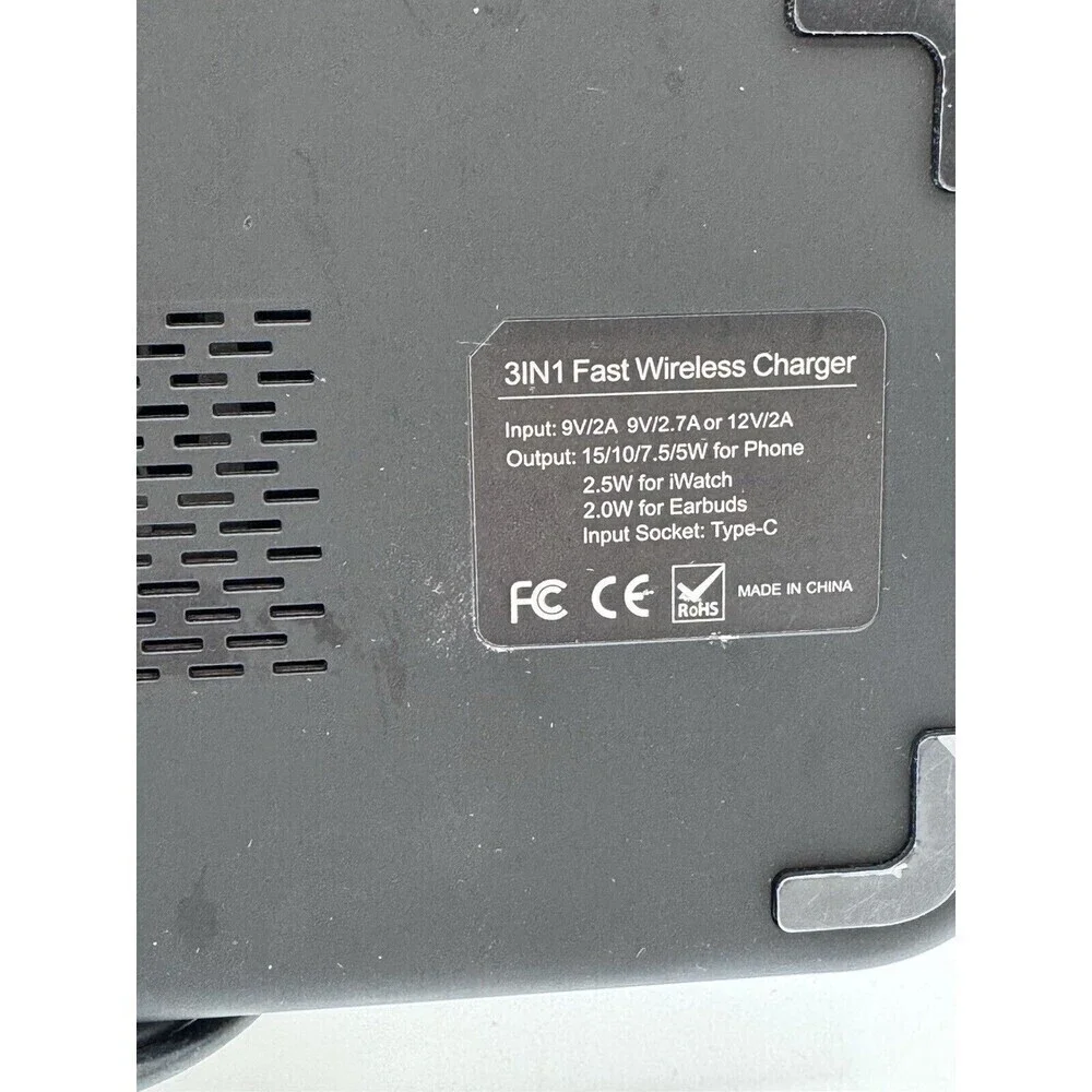 Universal Wireless Charger 3 in 1 15W Fast Charging Station Type C